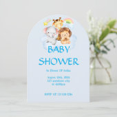 SAFARI ANIMALS BABY SHOWER UITNODIGING (Staand voorkant)