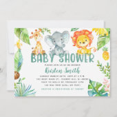 Safari Animals Baby Shower-uitnodigingen Kaart (Voorkant)