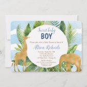 Safari Animals baby shower uitnodigingsjongen Kaart (Voorkant)