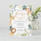 Safari Animals Baby Shower-uitvindingen Kaart (Staand voorkant)
