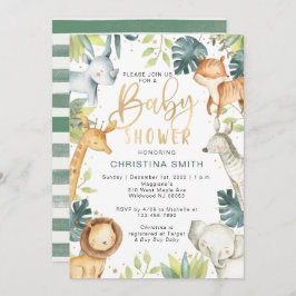 Safari Animals Baby Shower-uitvindingen Kaart
