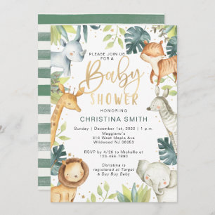 Safari Animals Baby Shower-uitvindingen Kaart