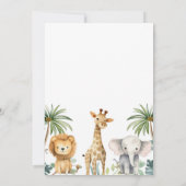 Safari Animals Baby Shower-uitvindingen Kaart (Achterkant)