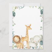 Safari Animals Baby Shower-uitvindingen Kaart (Achterkant)
