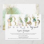 Safari Animals Baby shower van Mail Greenery Gold Kaart (Voorkant / Achterkant)