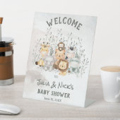 Safari Animals Baby shower Welkomstbord Reclamebord Met Voetstuk (Insitu)