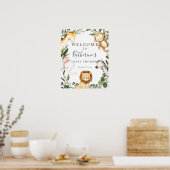 Safari Animals Baby shower Welkomstteken Poster (Keuken)