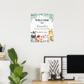 Safari Animals Baby shower Welkomstteken Poster (Thuiskantoor)