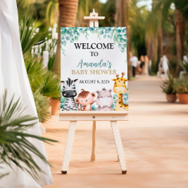 Safari Animals Baby shower Welkomstteken Poster