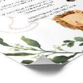 Safari Animals Baby shower Zeg geen Baby Poster (Hoek)