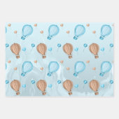 Safari Animals Balloons Blue Boy Baby shower Inpakpapier Vel (Voorkant 2)