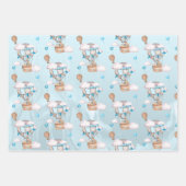 Safari Animals Balloons Blue Boy Baby shower Inpakpapier Vel (Voorkant)