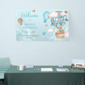 Safari Animals Balloons Blue Boy Baby shower Spandoek (Beurs)