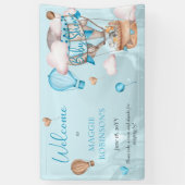 Safari Animals Balloons Blue Boy Baby shower Spandoek (Verticaal)