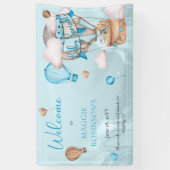 Safari Animals Balloons Blue Boy Baby Sprinkle Spandoek (Verticaal)