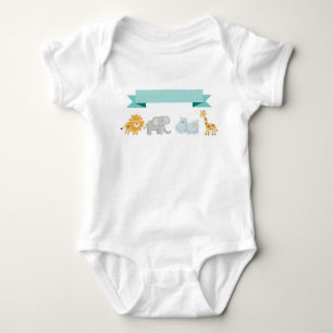 Safari Animals Banner Baby Body Suit Romper