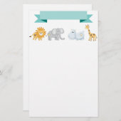 Safari Animals Banner Briefpapier (Voorkant / Achterkant)
