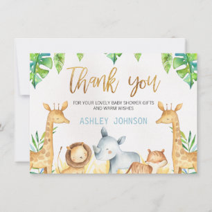 Safari Animals Bedankt voor je Baby shower