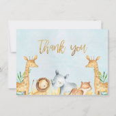 Safari Animals Bedankt voor je Baby shower (Achterkant)