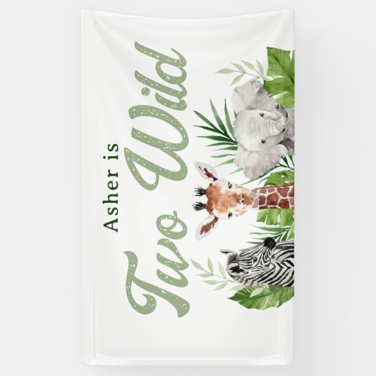 Safari Animals Birthday Banner (Verticaal)