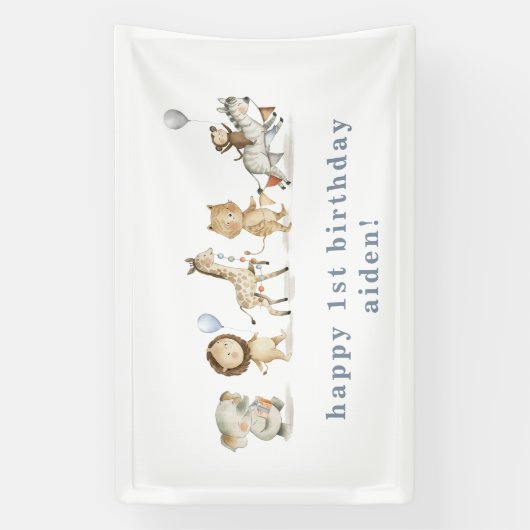 Safari Animals Birthday Banner (Verticaal)