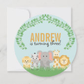 Safari Animals Birthday Invitation Kaart (Voorkant)