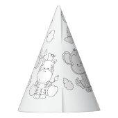 Safari Animals Birthday - kleur uw eigen Pet Feesthoedjes (Achterkant)