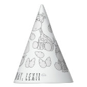 Safari Animals Birthday - kleur uw eigen Pet Feesthoedjes (Rechts)