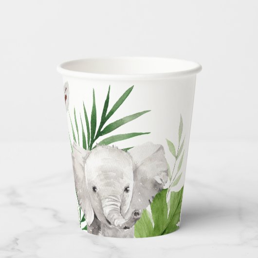 Safari Animals Birthday Papieren Bekers (Achterkant)