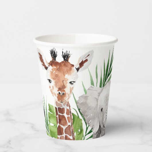 Safari Animals Birthday Papieren Bekers (Links)