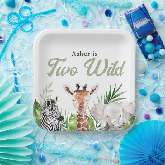 Safari Animals Birthday Papieren Bordje (Feest)