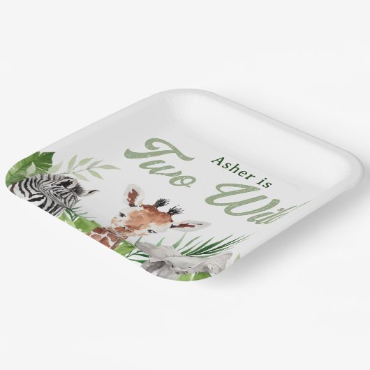 Safari Animals Birthday Papieren Bordje (Gebogen)
