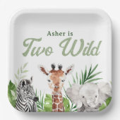 Safari Animals Birthday Papieren Bordje (Voorkant)