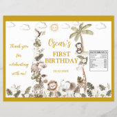 Safari Animals Birthday Party Chip Bag Wrapper Flyer (Voorkant)