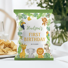 Safari Animals Birthday Party Chip Bag Wrapper Flyer