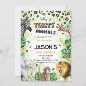 Safari Animals Birthday Party Invitation Kaart (Voorkant)