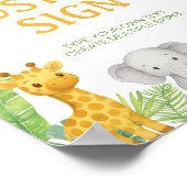 Safari Animals Birthday Party Table Sign Poster (Hoek)