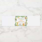 Safari Animals Birthday Party Water Bottle Label Waterfles Etiket (Enkel label)