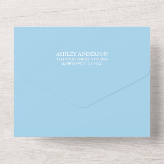 Safari Animals Blue Baby shower en Raffle Gold All In One Uitnodiging (Achterkant)