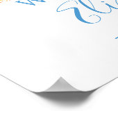 Safari Animals Blue Balloon Baby shower Welkom Poster (Hoek)