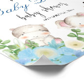 safari animals Blue Boy Baby shower Welcome Poster (Hoek)