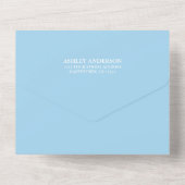 Safari Animals Blue Gold Baby shower en Books All In One Uitnodiging (Achterkant)