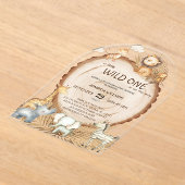 Safari Animals Boho Schattige Baby shower Acryl Uitnodigingen (Laagn)