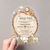 Safari Animals Boho Schattige Baby shower Acryl Uitnodigingen (Insitu (Draagbaar))