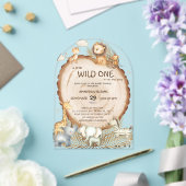 Safari Animals Boho Schattige Baby shower Acryl Uitnodigingen (Insitu (Huwelijk))