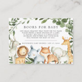 Safari Animals Books for Baby Baby shower Card Informatiekaartje (Voorkant)
