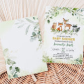 Safari Animals Botanical Baby Shower  Kaart