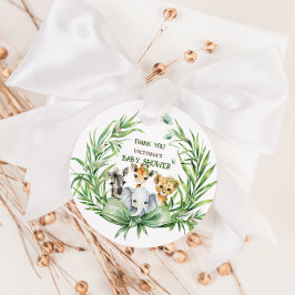 Safari Animals Bow Baby shower Dank u Bedankjes Labels