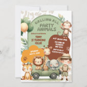 Safari Animals Boy Adventure Verjaardag Kaart (Voorkant)