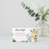 Safari Animals Boy Baby shower Diaper Raffle Informatiekaartje (Staand voorkant)